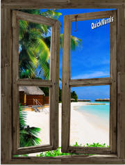 beach cabin window mural 9