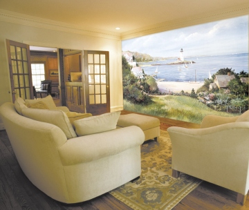 Lighthouse Cove Wall Mural roomsetting