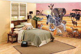 Safari 2 wall mural roomsetting