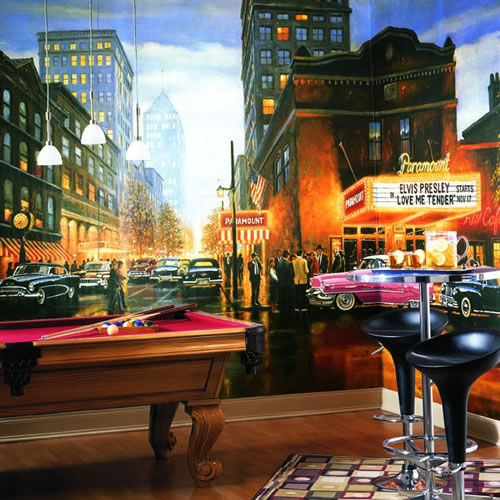 Evening at the Paramount Wall Mural roomsetting