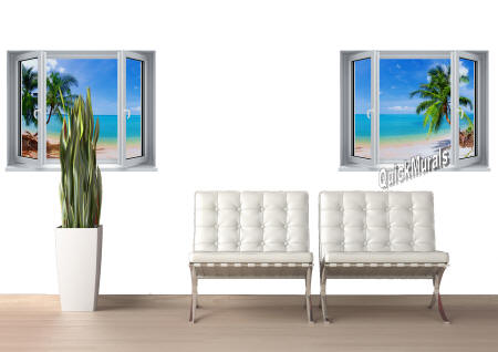 Tropical Palm Window #2 Wall Mural room