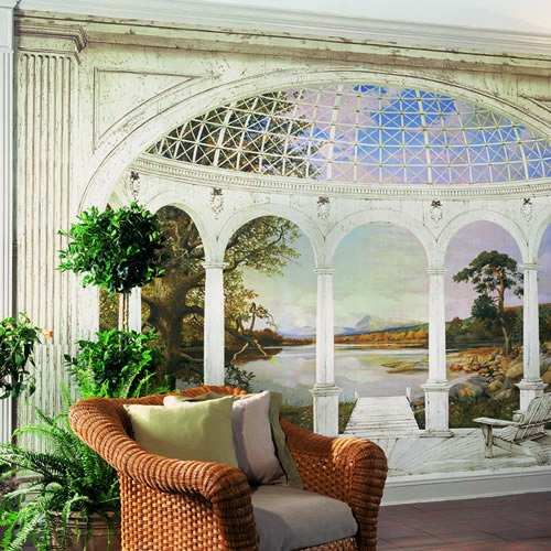 White Arches Wall Mural roomsetting