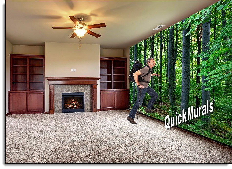 woodland forest mural roomsetting
