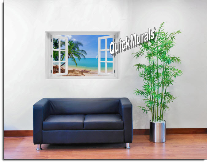 Coconut Beach #1 Instant Window Mural roomsetting