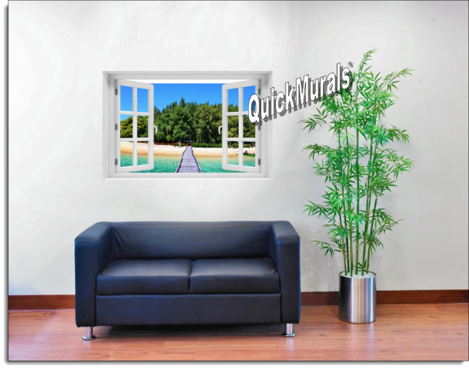 Maldives Island Instant Window Mural roomsetting