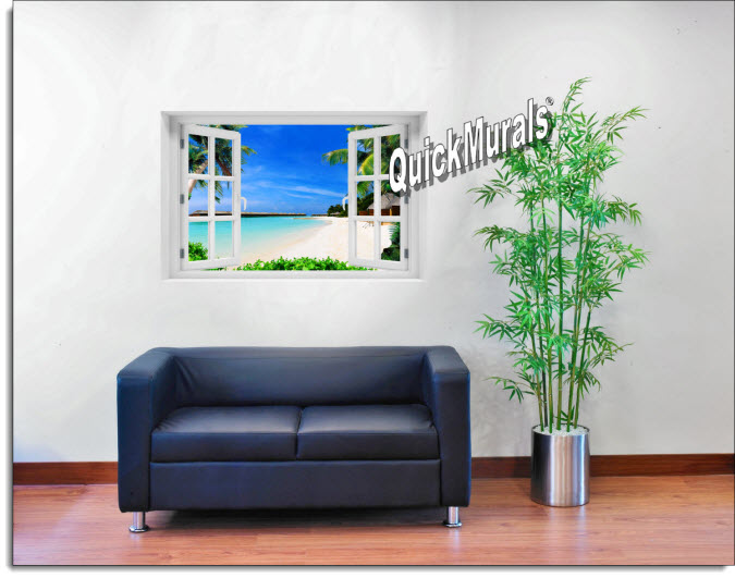 Maui Instant Window Mural roomsetting
