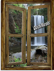 waterfall cabin window mural 2